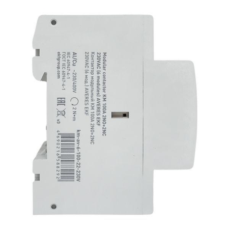 Контактор модульный КМ 100А 2NO+2NC 230В AC (6 мод.) AVERES EKF km-av-6-100-22-230V