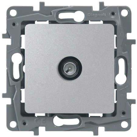 Розетка телевизионная TV СП Etika 2дБ 0-2400МГц с топологией "звезда" механизм алюм. IEK 672451