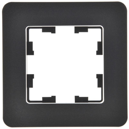 Рамка 1-м BRITE РУ-1-1-Бр метал. черн. RE IEK BR-M12-M-01-K02
