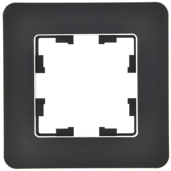 Рамка 1-м BRITE РУ-1-1-Бр метал. черн. RE IEK BR-M12-M-01-K02