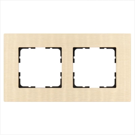 Рамка 2-м G-Metal метал. алюм. шампань Champagne Gold Jasmart G1002AG