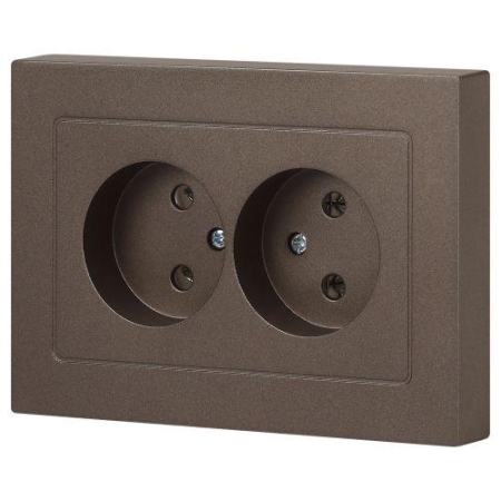 Розетка 2-м СП Accent 6-204-08 16А IP20 250В 2P AL/CU бронза Intro Б0063472