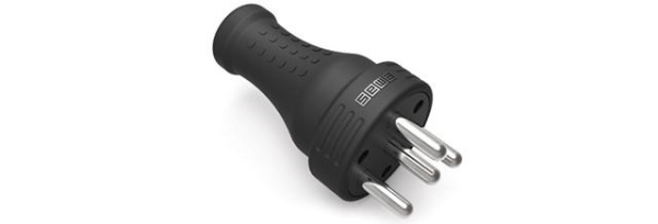 Вилка в резиновом корпусе 3х25А. EMAS EKS325F