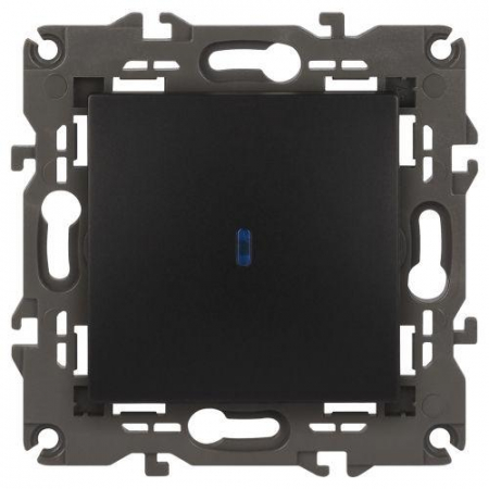 Выключатель 1-кл. СП Elegance 14-1102-05 10А IP20 250В 10AX с подсветкой механизм антрацит Эра Б0034219
