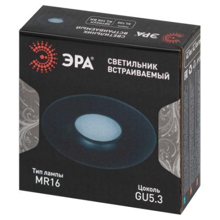 Светильник алюминиевый KL105 BK MR16 GU5.3 встраив. черн. Эра Б0059792