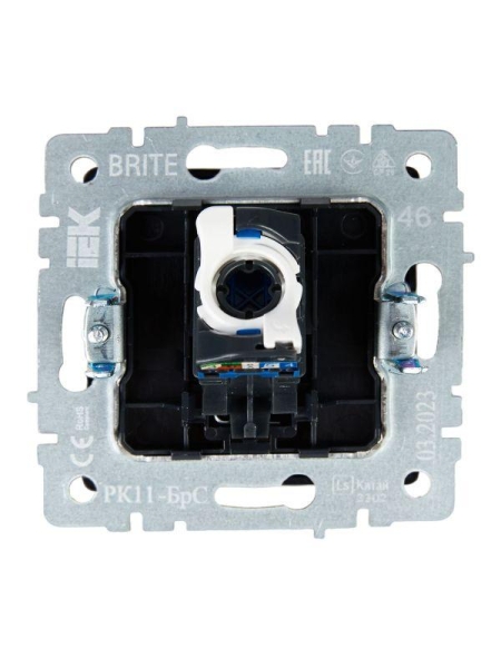 Розетка компьютерная СП RJ45 кат.6 BRITE РК11-БрС механизм сталь IEK BR-K10-2-K46