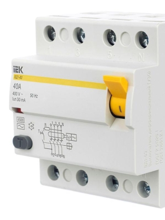 Выключатель дифференциального тока (УЗО) 4п 40А 30мА тип AC ВД1-63 KARAT IEK MDV10-4-040-030