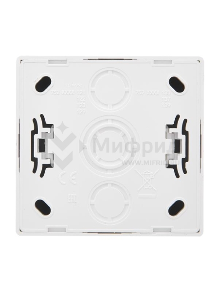 Розетка 1-м ОП LETO без заземл. ПБТ бел. LEZARD 752-0200-121B