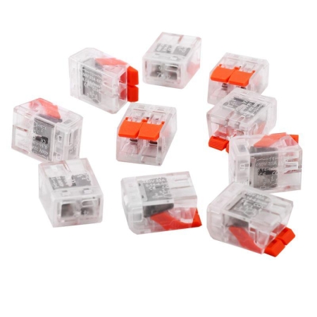 Клемма строительно-монтажная СМК 2 пр. до 4мм. 32А 450 В 10шт V02-9W-221-412 оранж. Volsten 15234