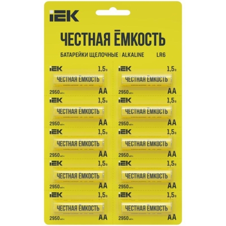 Элемент питания алкалиновый LR6/AA Alkaline (блист.10шт) IEK ABT-LR06-OP-D10