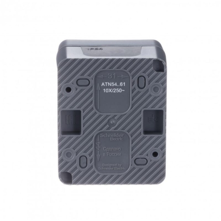 Переключатель проходной 1-кл. ОП AtlasDesign PROFI IP54 10AX антрацит SE ATN544061