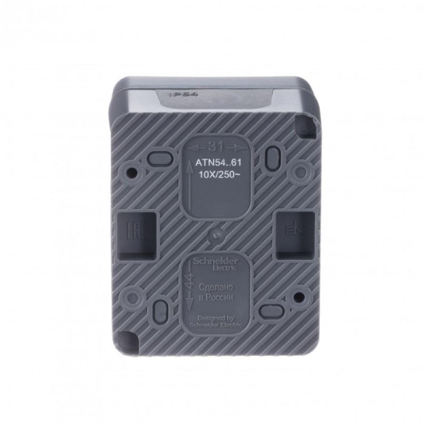 Переключатель проходной 1-кл. ОП AtlasDesign PROFI IP54 10AX антрацит SE ATN544061