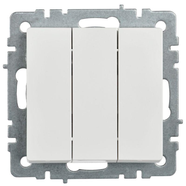 Выключатель 3-кл. СП BRITE ВС10-3-0-БрБ 10А механизм бел. IEK BR-V30-0-10-K01