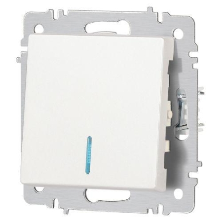 Выключатель 1-кл. СП Accent 6-102-06 10А IP20 250В с подсветкой AL/CU перламутр. Intro Б0063467