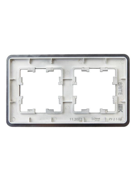 Рамка 2-м BRITE РУ-2-1-Бр метал. титан RE IEK BR-M22-M-01-K48