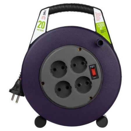 Удлинитель в закрыт. корпусе 4х20м без заземл. 6А с выкл. BPx-4-2x0.75-20m ПВС 2x0.75 Эра Б0052924