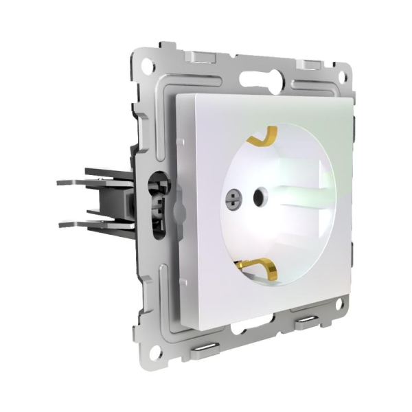 Розетка 1-м СП Pixel 16А IP20 с заземл. механизм перламутр. TOKOV ELECTRIC TKE-PX-R1Z-C04