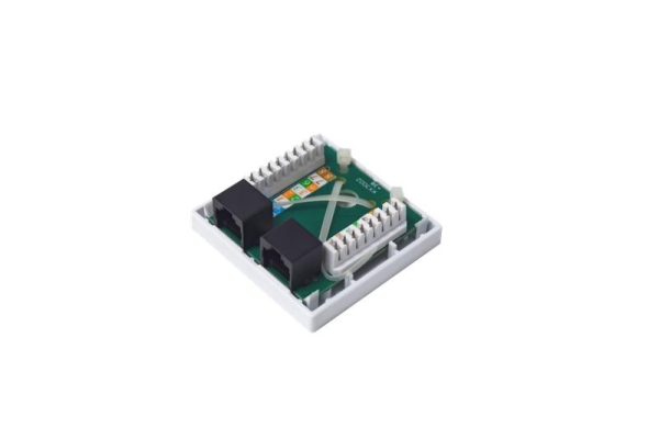 Розетка компьютерная 8P8C (RJ45) UTP кат.5E 2 порта TOKOV ELECTRIC TKE-SMB-8P8C-2P-UTP