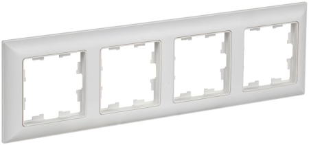 Рамка 4-м BRITE РУ-4-БрАБ арктич. бел./бел. IEK BR-M42-12-K91