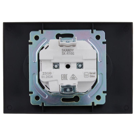 Розетка 2-м SKANDY 10А без заземл. без защ. шторок в сборе SK-R10G графит IEK SK-R20-10-K53-F