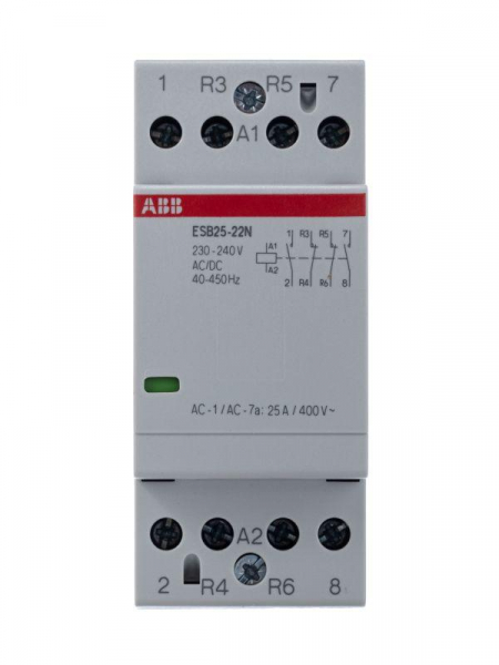 Контактор ESB25-22N-06 модульный (25А АС-1 2НО+2НЗ) катушка 230В AC/DC ABB 1SAE231111R0622