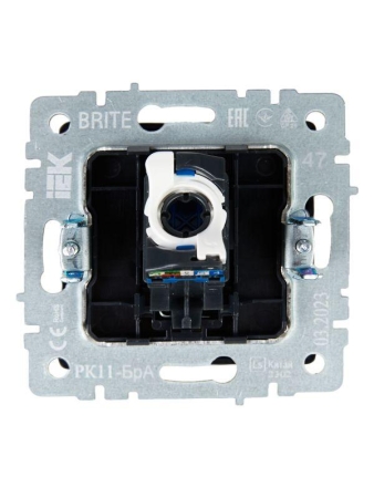 Розетка компьютерная СП RJ45 кат.6 BRITE РК11-БрА механизм алюм. IEK BR-K10-2-K47