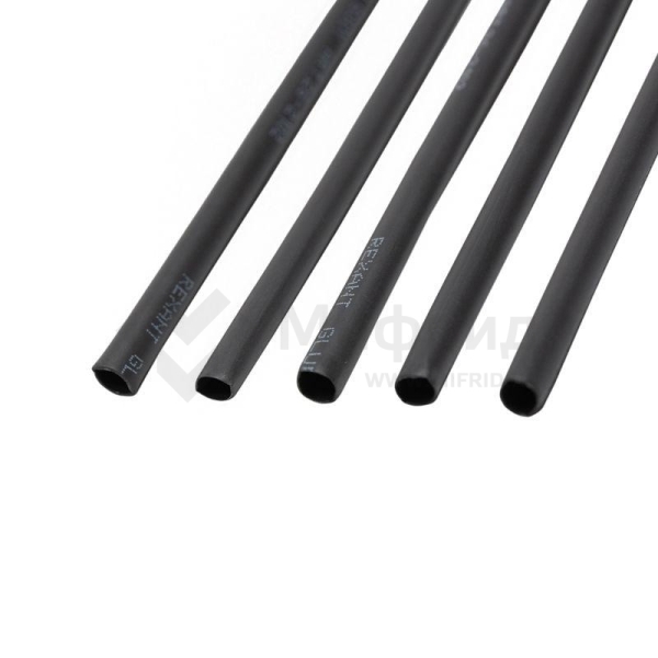 Трубка термоусадочная двустенная клеевая 4.8/2.4 (2:1) черн. 1м (уп.10шт) Rexant 26-2102