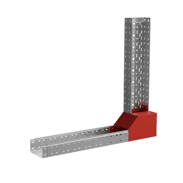 Угол для лотка вертикальный внутренний левый с разворотом трассы на 90град. 300х80 сталь 1мм "ПЛЮС" NLPDplus90-80-300-L КМ PL3847