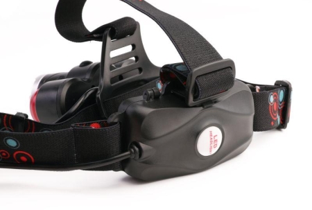 Фонарь налобный аккумуляторный LED5334 3.7В 3LED 5Вт фокус 2 ак. 4 реж. USB бокс черн. Ultraflash 15031