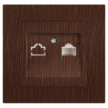 Розетка компьютерная 1-м СП Accent 6-303-10 RJ45 IP20 венге Intro Б0063643