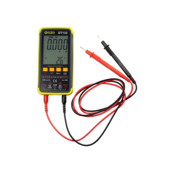 Мультиметр смарт цифровой DT133 встроен. фонарь ФАZА 5061774