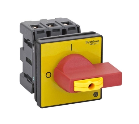 Выключатель-разъединитель 3п 40А IP20 с красн. рукоят. на дверцу 4 винта 1 замок SE MSD40360R