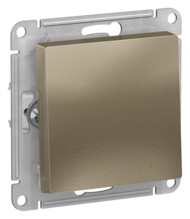 Выключатель 1-кл. AtlasDesign 2-п. 10А мех. шампань SE ATN000521