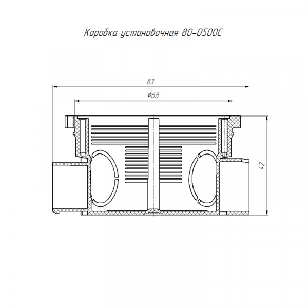 Коробка установочная СП 80-0500С безгалогенная (HF) 68х42 с саморезами Промрукав 80-0500С