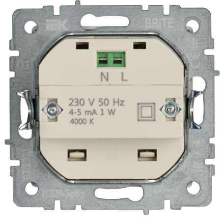 Подсветка светодиодная BRITE встраив. ПЛ20-БрКр механизм беж. IEK BR-FL20-K10