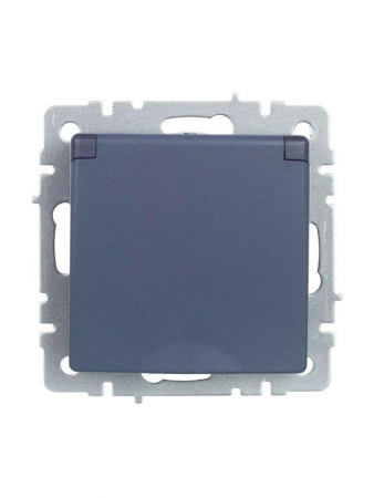 Розетка BRITE РСбш10-3-БрМ 16А IP20 с заземл. защ. шторки с крышкой механизм маренго IEK BR-R16-16-K35