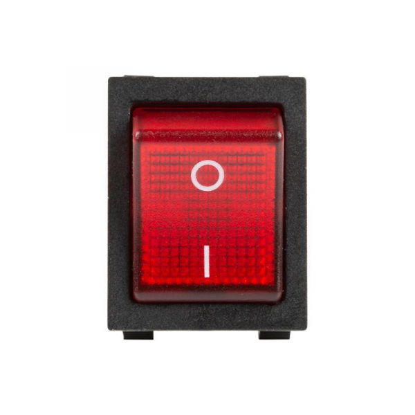 Выключатель клавишный 250В 25А (4с) ON-OFF красн. с подсветкой REXANT 36-2343