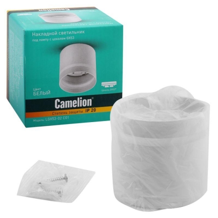 Светильник встраиваемый IP20 под лампу GX53 LGX53-02 C01 бел. Camelion 15396