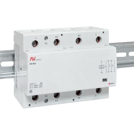 Контактор модульный КМ 80А 2NO+2NC 230В AC (6 мод.) AVERES EKF km-av-6-80-22-230V