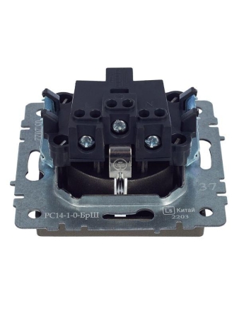 Розетка BRITE РС14-1-0-БрШ 16А с заземл. защ. шторки механизм шампань IEK BR-R14-16-K37