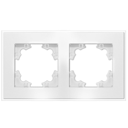 Рамка 2-м Афина стеклянная бел. UNIVersal 2243