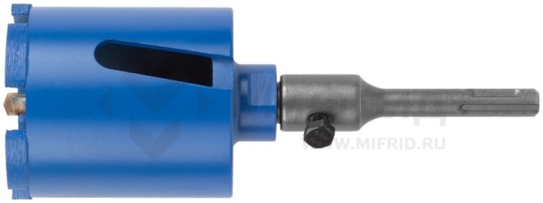 Коронка кольцевая по бетону алмазная безударная SDS-PLUS 5 зубьев 68мм в сборе MOS 33472М