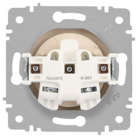 Розетка 1-м СП Accent 6-201-02 16А IP20 250В 2P сл. кость Intro Б0063659