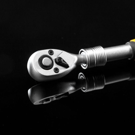 Ключ телескопический трещоточный 1/4 162-210мм CrV двухкомпонентн. рукоятка Kranz KR-12-8413