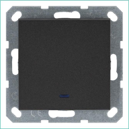 Выключатель 1-кл. 10А IP20 с подсветкой механизм антрацит Jasmart G3011NB