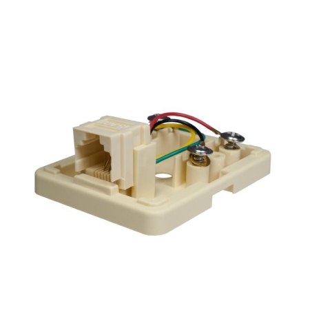 Розетка компьютерная 6P4C (RJ-11) 1 порт бел. SUPRLAN 10-0305