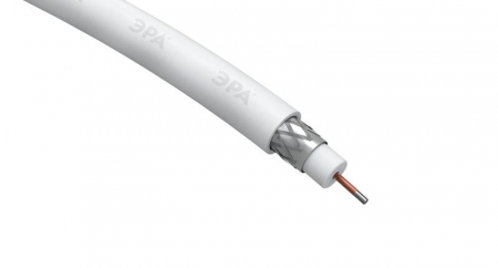 Кабель коаксиальный RG-6U CCS/оплетка Al 48проц. PVC Simple 75Ом бел. (м) Эра Б0044596