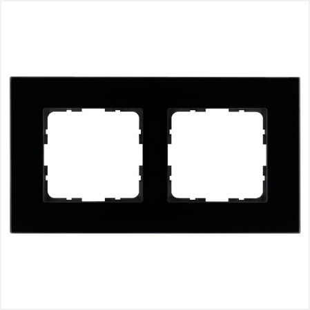 Рамка 2-м G-Glass стекло черн. Black Glass Jasmart G1002GB