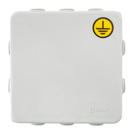 Коробка уравнивания потенциалов КУП-030-014 100х100х50 IP55 с крышкой наружн. для прямого монтажа 10 мембр. вводов сер. EKF plc-kmr-030-014-g