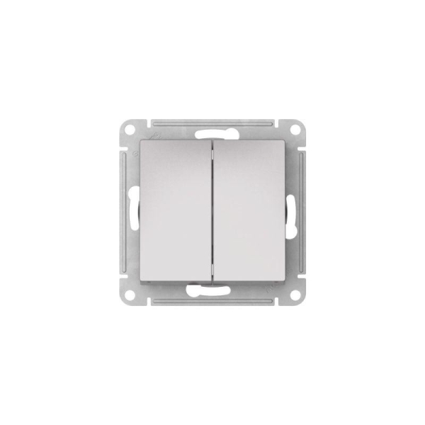 Выключатель 2-кл. AtlasDesign (сх. 5) 10AX быстрозажим. клем. механизм алюм. SE ATN000351S